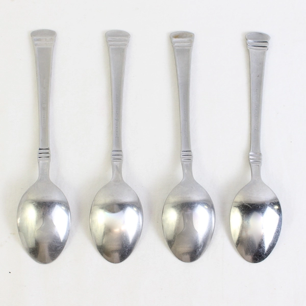 Lot Of 4 Cambridge Silver Codie Pattern Oval Soup Spoons SS 7.25" Various Backs