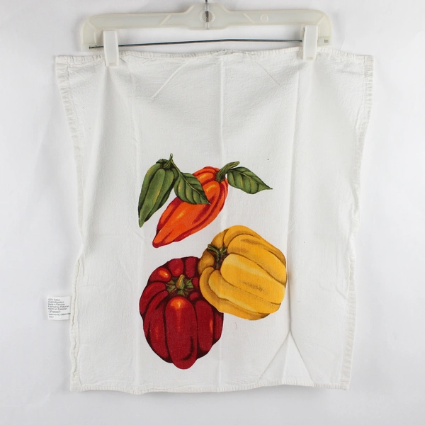 Lot Of 3 Franco Matching 100% Cotton Pumpkin On White Fabric Tea Towel 21" x 19"