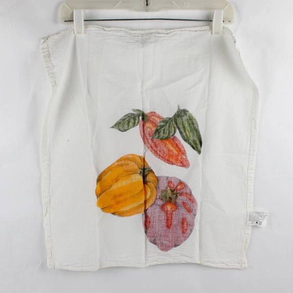 Lot Of 3 Franco Matching 100% Cotton Pumpkin On White Fabric Tea Towel 21" x 19"