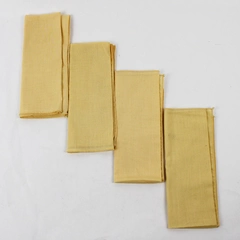  Lot Of 4 Unbranded Matching Solid Yellow Color Fabric Napkins 15" x 17"