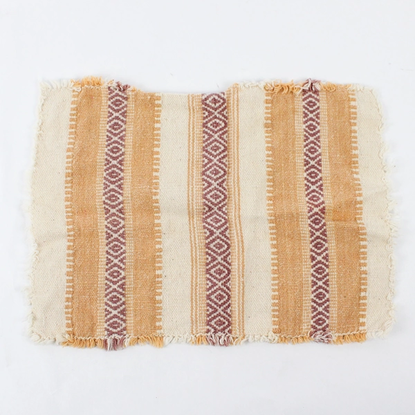 Lot Of 4 Unbranded Matching Pastel Peach Woven Fabric Napkins 16" x 12"