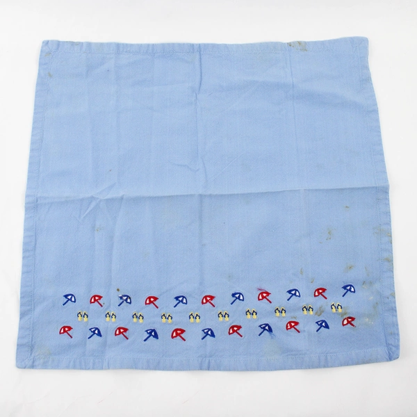 Lot Of 3 Tag Matching Blue Fabric Napkins Embroidered Beach Umbrella 19" x 18.5"
