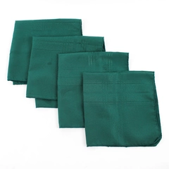 Lot Of 4 Unbranded Matching Solid Forest Green Color Fabric Napkins  17" x 17.5"