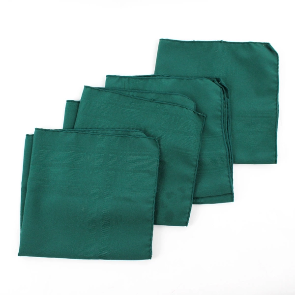 Lot Of 4 Unbranded Matching Solid Forest Green Color Fabric Napkins  17" x 17.5"