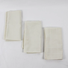 Lot Of 3 Unbranded Matching Solid Cream Color Fabric Napkins 18" x 17"