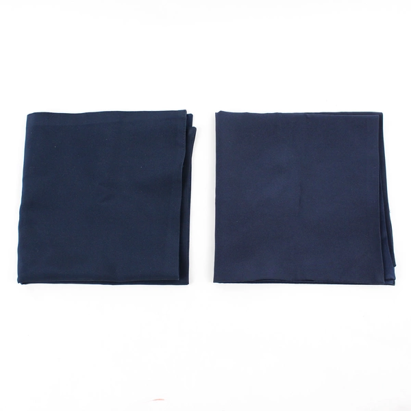 Lot Of 2 Unbranded Matching Solid Navy Blue Color Fabric Napkin Square 18" x 18"