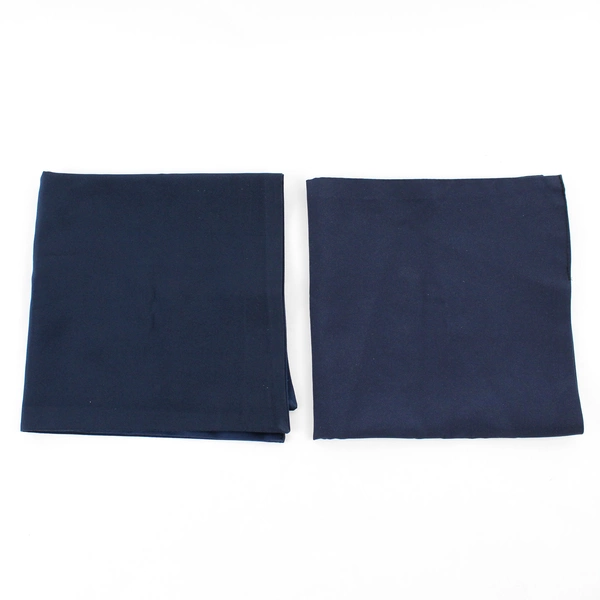 Lot Of 2 Unbranded Matching Solid Navy Blue Color Fabric Napkin Square 18" x 18"