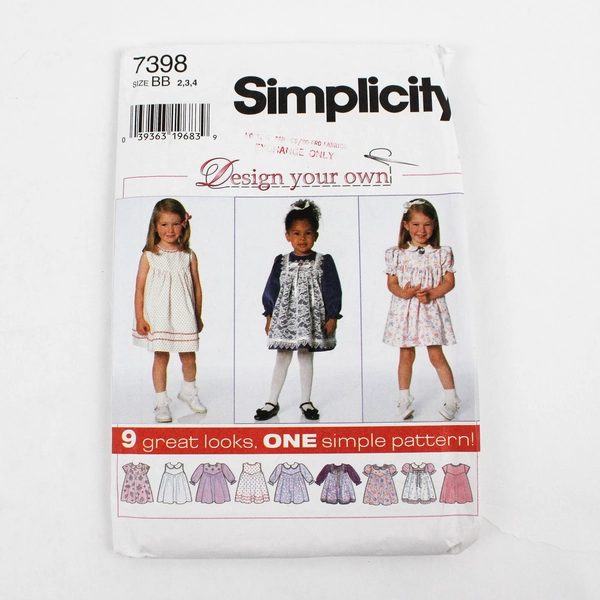 Lot of 4 Vintage and Modern Girls Clothes Sewing Patterns Various Sizes UNCUT