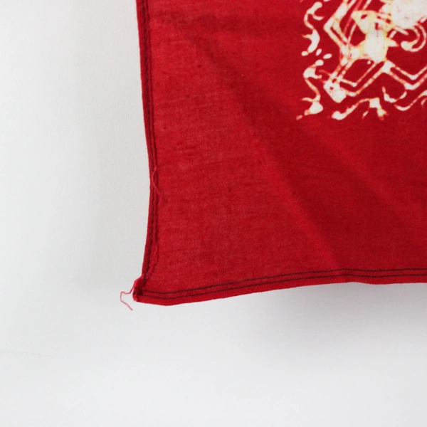 Unbranded Red/White Batik Floral Square Fabric Tablecloth 41.5" x 38"