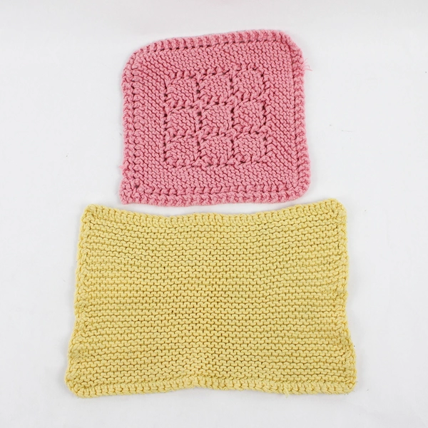 Lot Of 9 Handmade Multicolor Knitted/Crocheted Dishcloth Towels