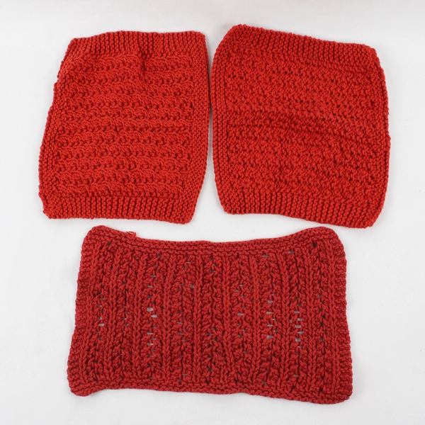 Lot Of 9 Handmade Multicolor Knitted/Crocheted Dishcloth Towels