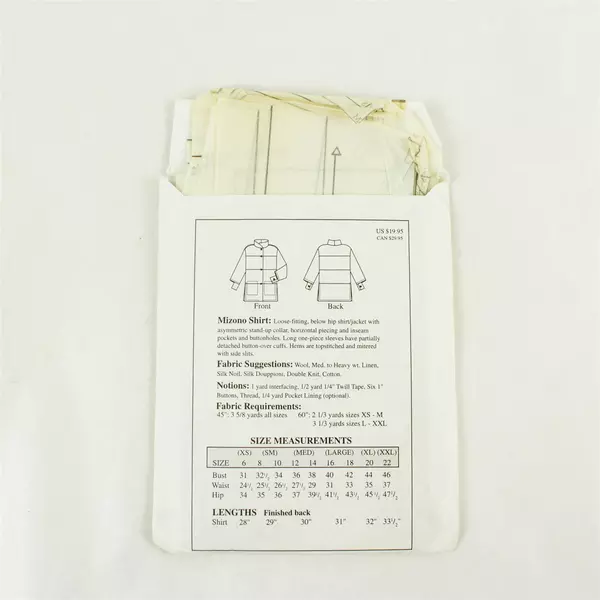 The Sewing Workshop Collection Mizono Shirt Pattern Women's (XS-XXL) 2010