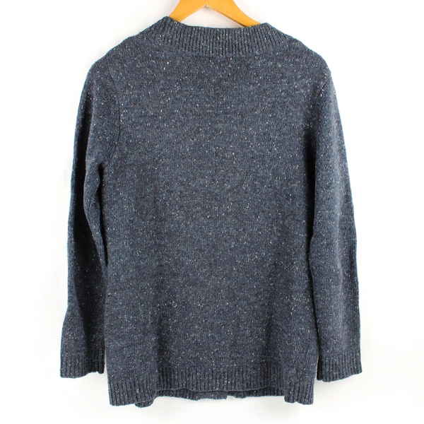 Karen Scott Women's S Blue Wool Blend Knit Button Up Cardigan