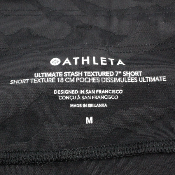 Athleta Women's M Black Ultimate Stash Textured 7" Shorts
