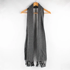 Old Navy Herringbone Patterned Black & Gray Woven Scarf 70" Unisex