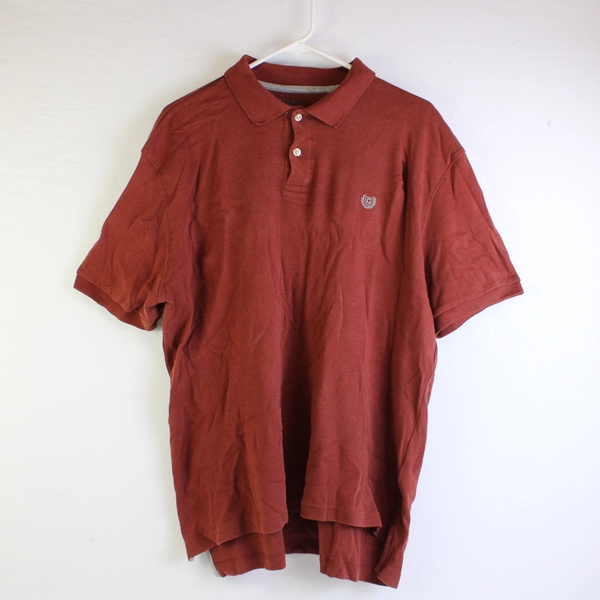 Chaps Embroidered Red Cotton Polo Shirt Men's Size Large
