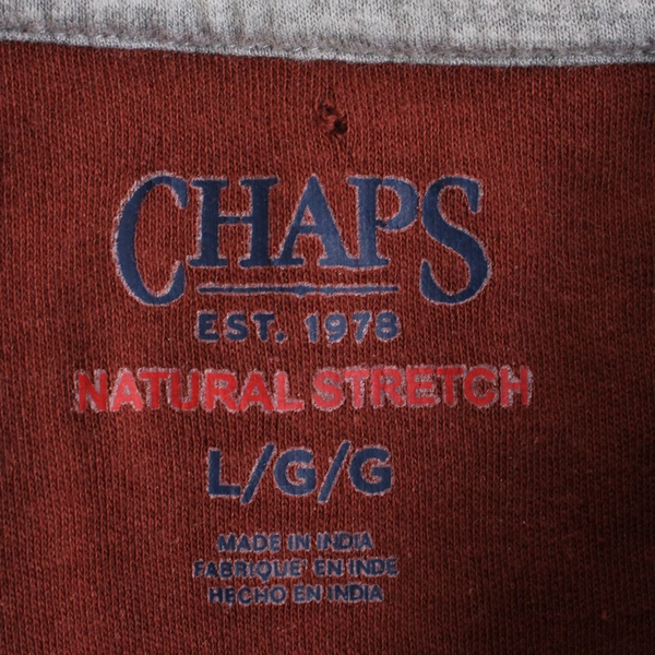 Chaps Embroidered Red Cotton Polo Shirt Men's Size Large