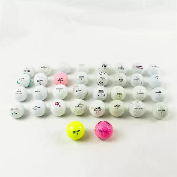 Lot of 34 Used Assorted Golf Balls Noodle Srixon Kirkland Practice Range