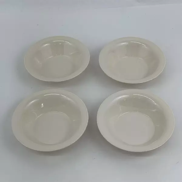 Lot of 4 Corelle Winter Frost White Vitrelle 10oz Shallow Dessert Bowls