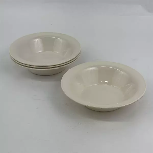 Lot of 4 Corelle Winter Frost White Vitrelle 10oz Shallow Dessert Bowls