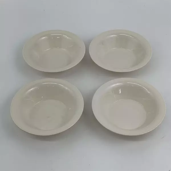 Lot of 4 Corelle Winter Frost White 10oz Shallow Dessert Bowls