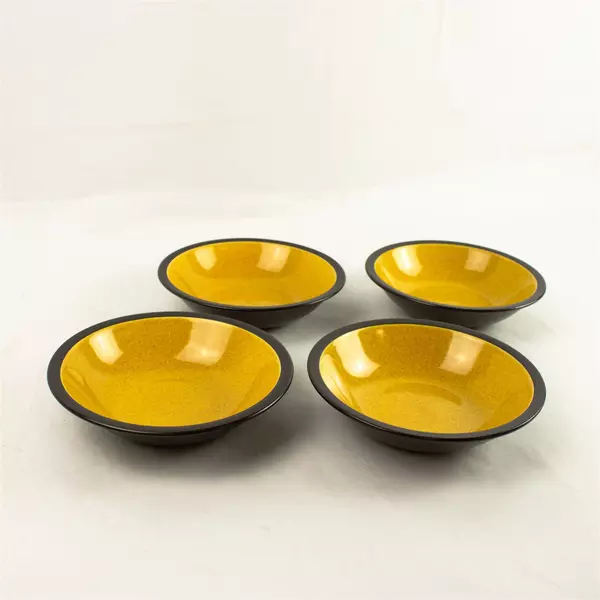 Set of 4 Mikasa Terra Stone E1357 Saffron 9.25in Vegetable Bowls