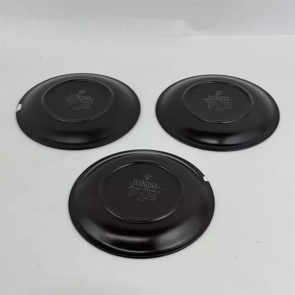 Set of 3 Vintage Mikasa Terra Stone Saffron Stoneware Salad Plates