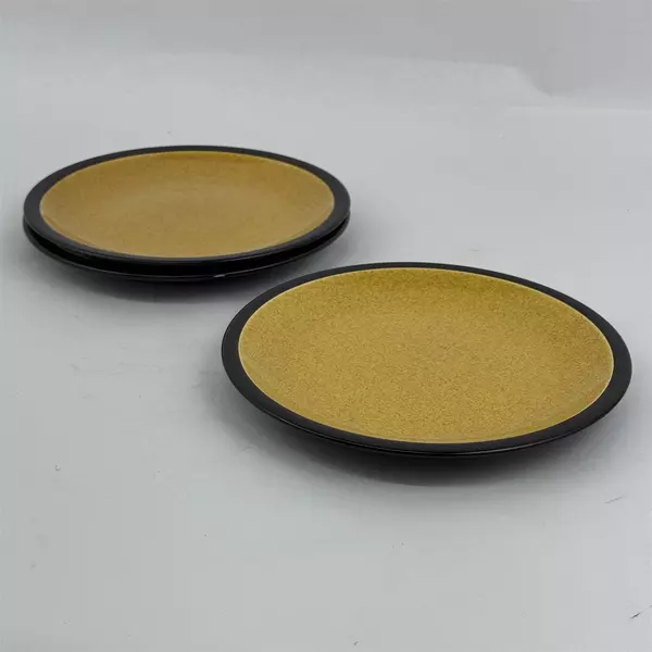 Set of 3 Vintage Mikasa Terra Stone Saffron Stoneware Salad Plates