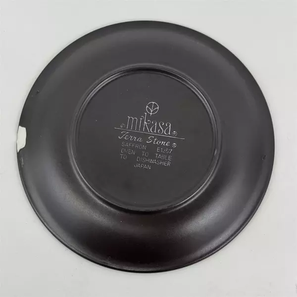 Set of 3 Vintage Mikasa Terra Stone Saffron Stoneware Salad Plates