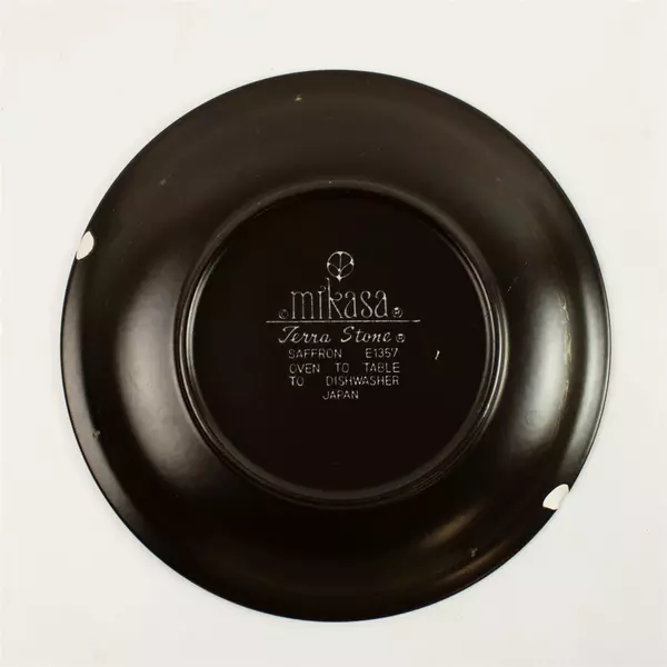 Set of 4 Vintage Mikasa Terra Stone Saffron Stoneware Salad Plates