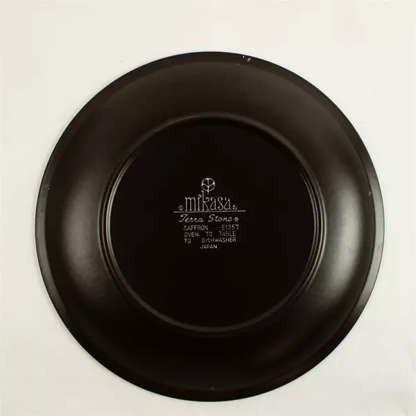 Set of 4 Vintage Mikasa Terra Stone Saffron Dinner Plates 1974-79 10.75"