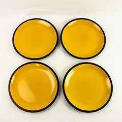 Set of 4 Vintage Mikasa Terra Stone Saffron 10.75" Dinner Plates 1974-79