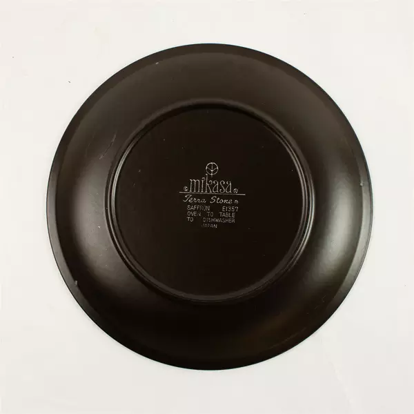 Set of 4 Vintage Mikasa Terra Stone Saffron 10.75" Dinner Plates 1974-79