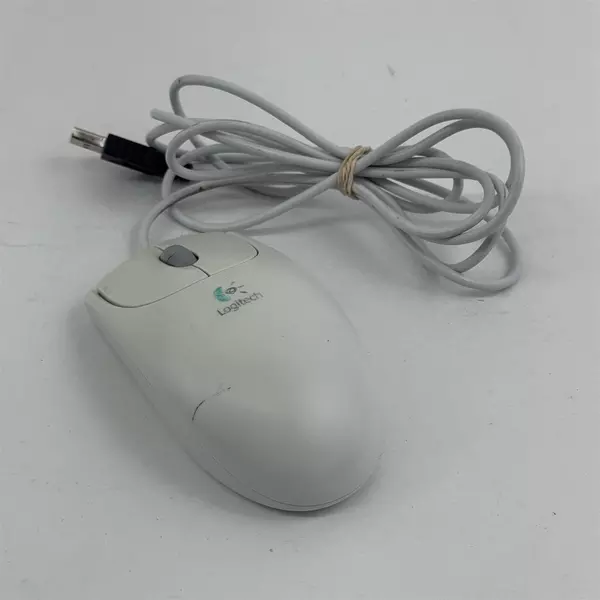 Logitech First Pilot White Wheel Mouse USB/PS2 Untested