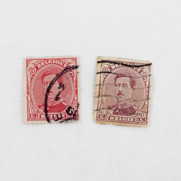 Lot Of 6 Belgium King Albert I 1920s 1/2/5/10/20c Stamps Used