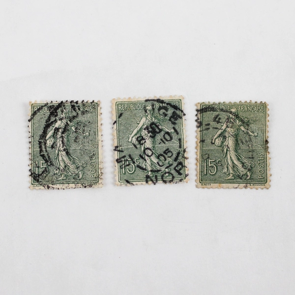 Lot Of 8 France Sower Semeuse Statue 10c 15c Stamps Used Canceled 1900s