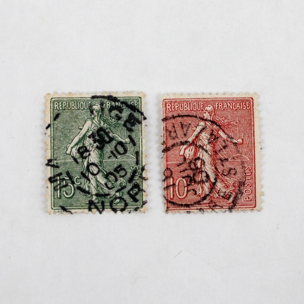 Lot Of 8 France Sower Semeuse Statue 10c 15c Stamps Used Canceled 1900s