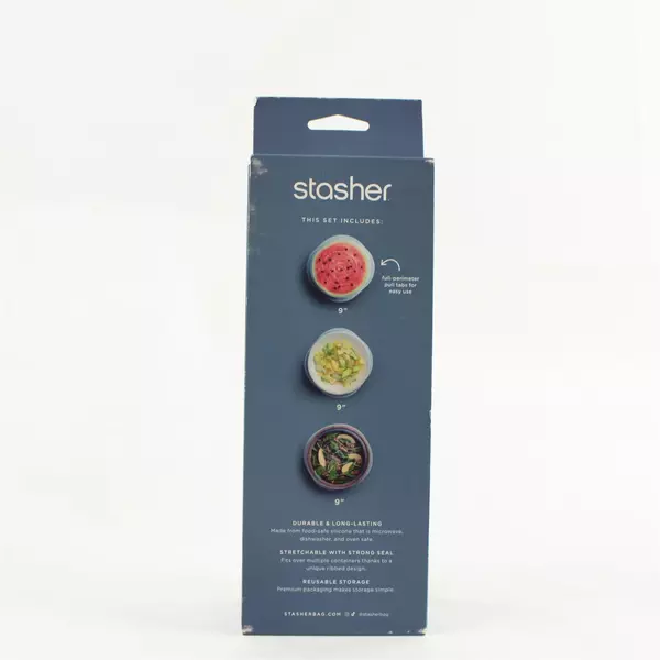 Set of 3 Stasher Stretch Lids Large Reusable New