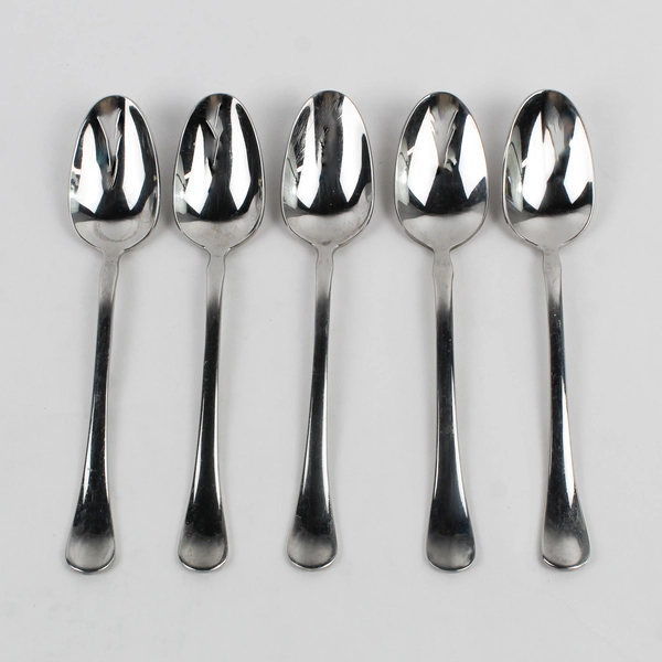 Set of 5 Dansk Escapade 18/10 Stainless Steel Oval Soup Spoons