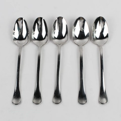 Set of 5 Dansk Escapade 18/10 Stainless Steel Oval Soup Spoons