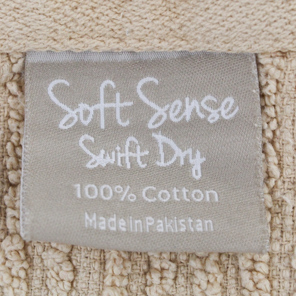 Lot Of 2 Soft Sense Swift Dry Matching Beige Hand Towels 100% Cotton 15" x 23"