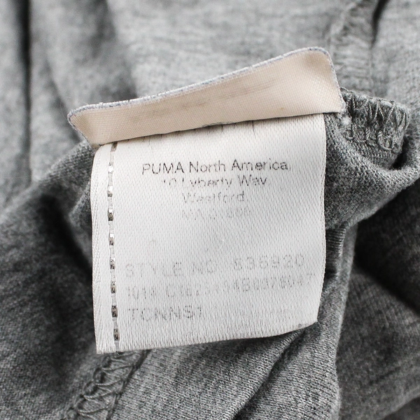 PUMA V Neck Short Sleeve Tee Shirt Men's Grey Casual Tops