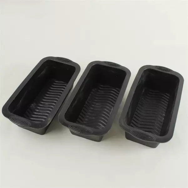 Set of 3 Black Silicone Bread Pans - Used, Slight Wear