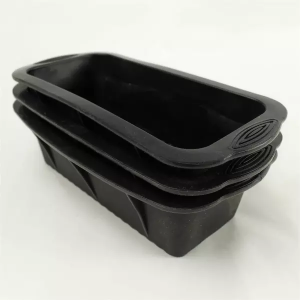 Set of 3 Black Silicone Bread Pans - Used, Slight Wear
