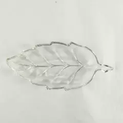 Vintage Clear Glass Leaf Relish Tray Nut Trinket Dish 9.75in