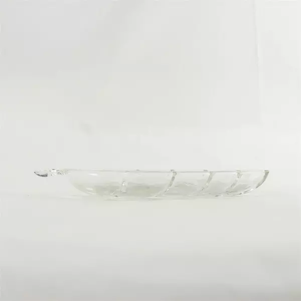 Vintage Clear Glass Leaf Relish Tray Nut Trinket Dish 9.75in
