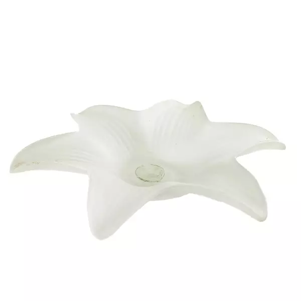 Frosted Satin Glass Lotus Candle Holder Tea Light Votive Decorative