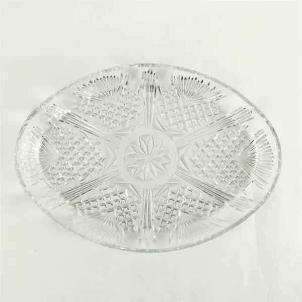 Vintage Covetro Italian Pressed Glass Divided Serving Tray Pineapple
