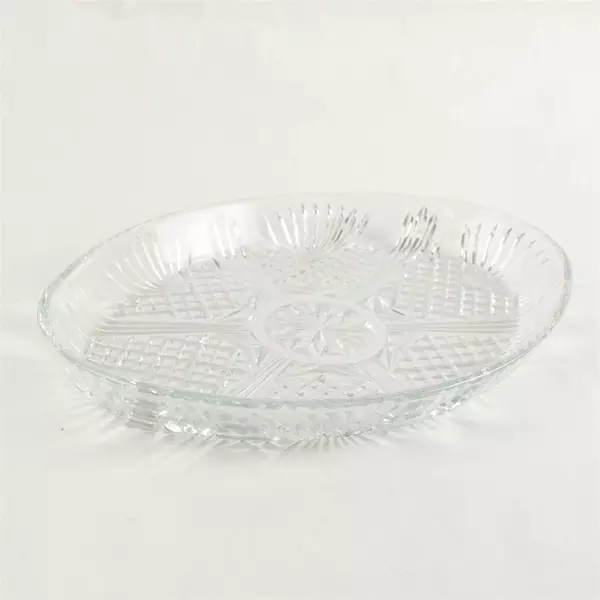 Vintage Covetro Italian Pressed Glass Divided Serving Tray Pineapple