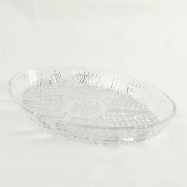 Vintage Covetro Italian Pressed Glass Divided Serving Tray Pineapple